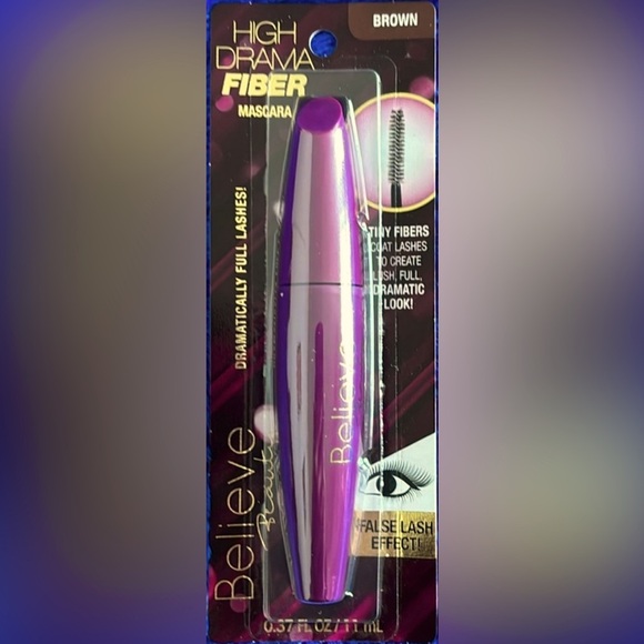 Believe Beauty High Drama Fiber Mascara in Brown, Create a False Lash Effect NIB - Picture 1 of 1